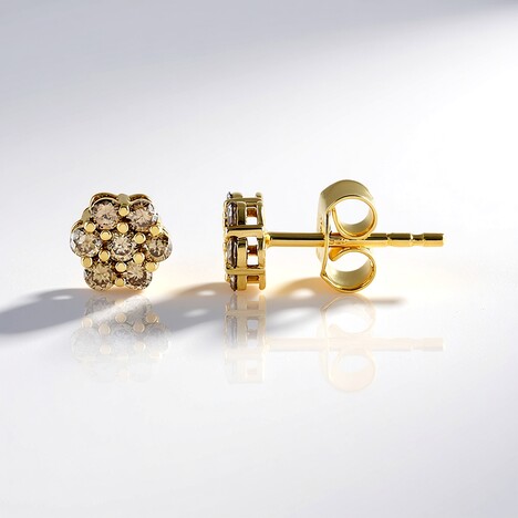 Orecchini in argento con Diamante Champagne I2 (de Melo Essence)