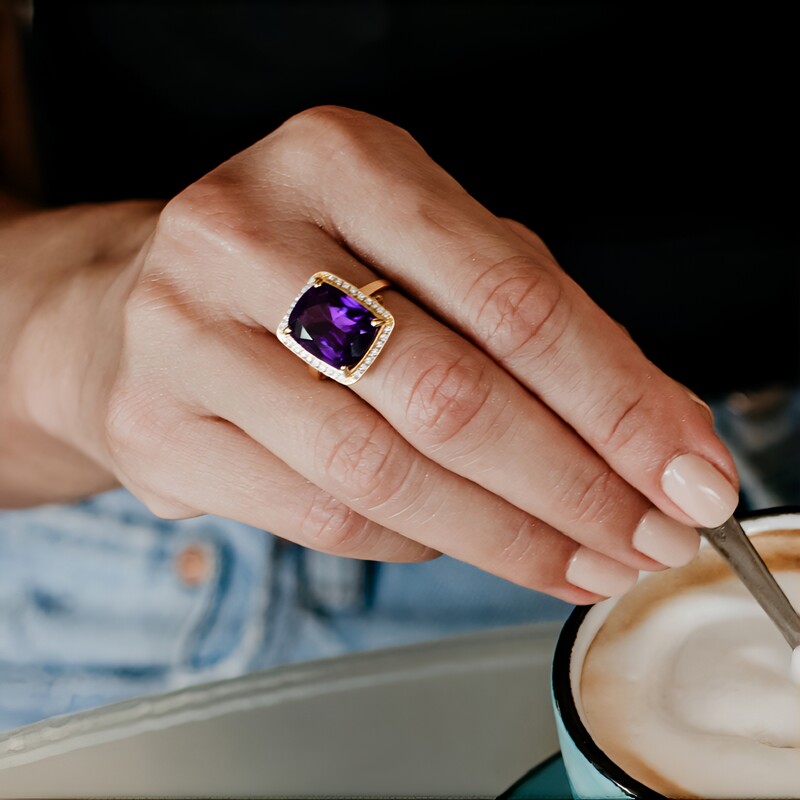 Moroccan Amethyst Silver Ring