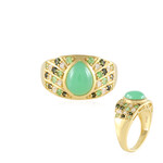 Bague en argent et Chrysoprase (KM by Juwelo)