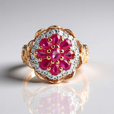 Bague en argent et Rubis de Birmanie (Gems en Vogue)