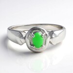 Anello da uomo in argento con Crisoprasio Imperiale