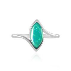 Bague en argent et Opale verte d'Éthiopie