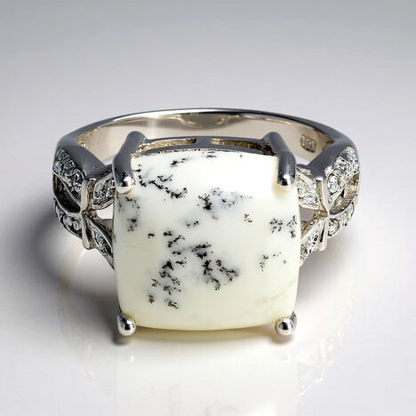 Anello in argento con Agata Dendritica