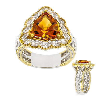 Zilveren ring met een citrien (Gems en Vogue)