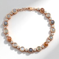 Peach Moonstone Silver Bracelet (KM by Juwelo)