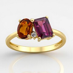 Bague en or et Citrine