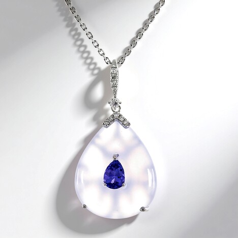 Collana in oro con Calcedonio Turco  (CIRARI)