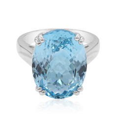 Anillo en plata con Topacio azul cielo