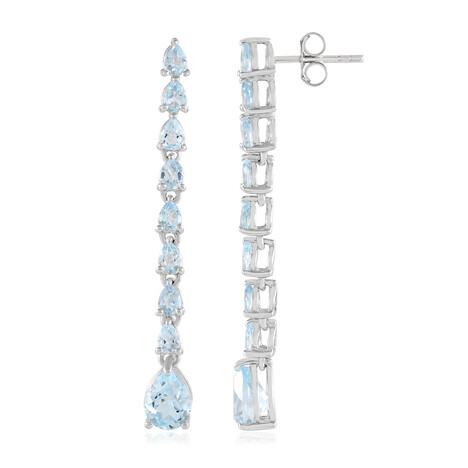 Boucles d'oreilles en argent et Topaze bleu ciel