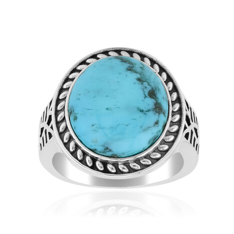Zilveren ring met een Blauwe Kingman Mohave Turkoois (Jones Lee)