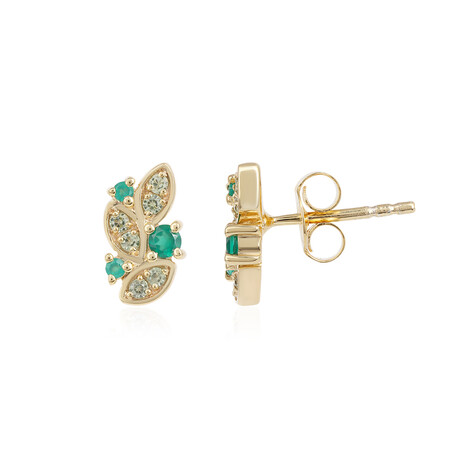 Pendientes en plata con Ónix verde