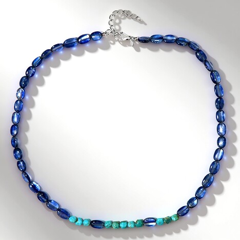 Collana in argento con Cianite del Nepal