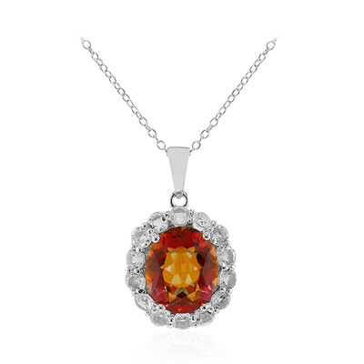 Collana in argento con Quarzo Mistico Arancione