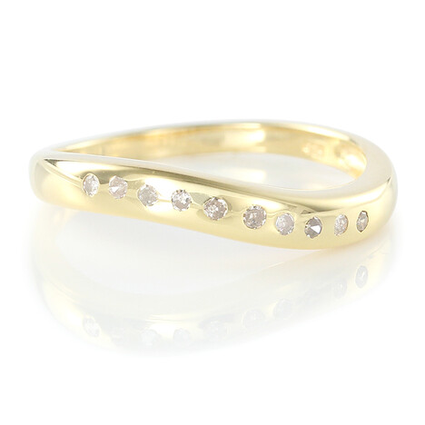 Champagner-Diamant-Silberring