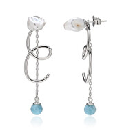 Pendientes en plata con Larimar
