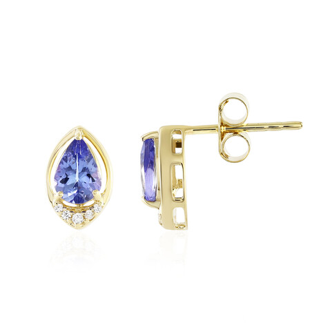 9K Unheated Tanzanite Gold Earrings