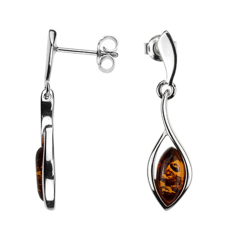Baltischer Bernstein-Silberohrringe (dagen)