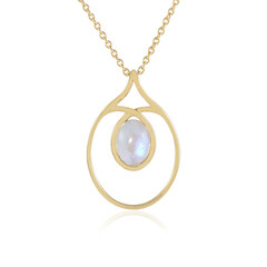 Collar en plata con Piedra de luna azul