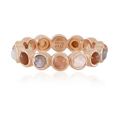 Zilveren ring met witte maanstenen