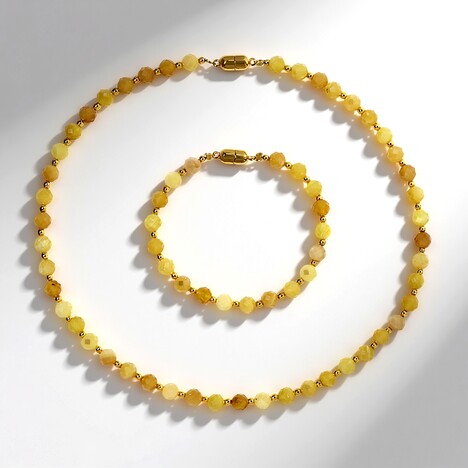 Parure en argent et Opale jaune (Riya)