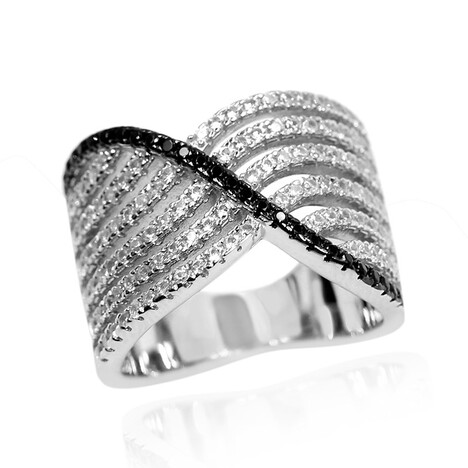Black Spinel Silver Ring
