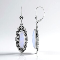 Orecchini in argento con Agata Lace Blu (Desert Chic)