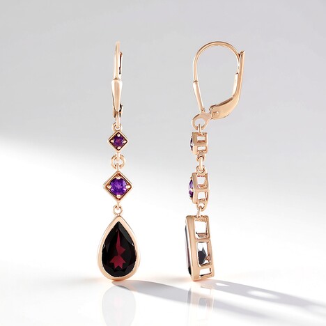 Orecchini in argento con Rodolite (KM by Juwelo)