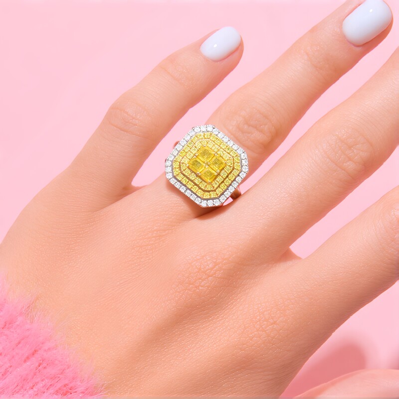 Gelber SI2 Brillant-Goldring (CIRARI)