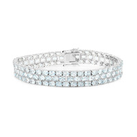 Himmelblauer Topas-Silberarmband