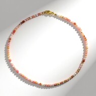 Pink Opal Silver Necklace