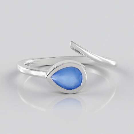 Anello in argento con Onice Blu