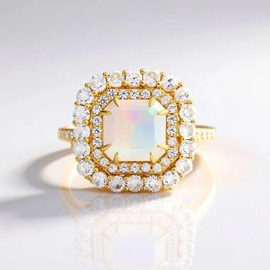 Anello in argento con Opale di Welo AAA (de Melo Essence)