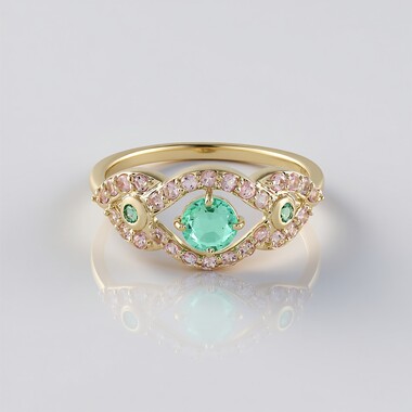 Anello in oro con Smeraldo Russo
