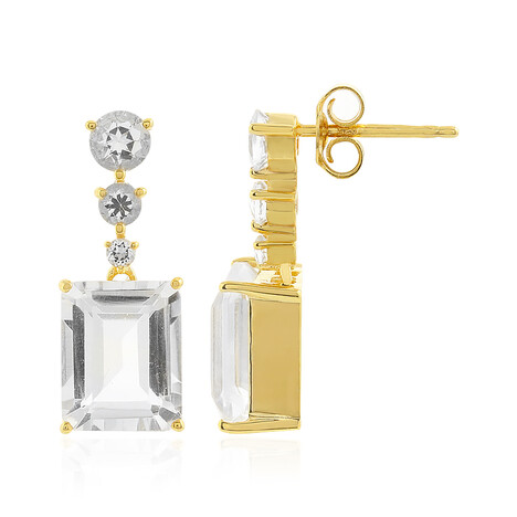 Weißer Quarz-Silberohrringe