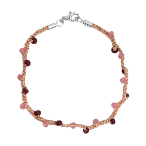 Bracciale in argento con Calcedonio Rosa