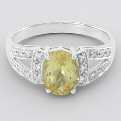 Anello in argento con Apatite Lemon