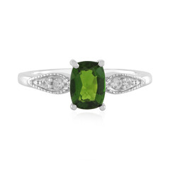 Bague en argent et Diopside de Russie