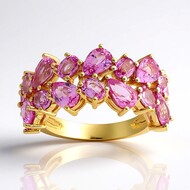 9K Tulear Pink Sapphire Gold Ring (de Melo Gold)
