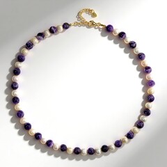 Collana in argento con Ametista Chevron