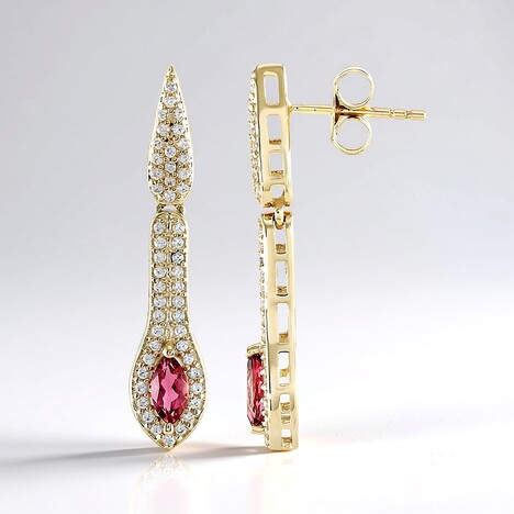 Orecchini in oro con Rubellite (Adela Gold)