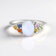 Anillo en plata con Ópalo de Australia