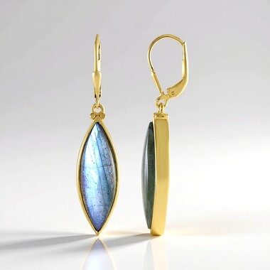 Boucles d'oreilles en argent et Labradorite (Adela Silber)