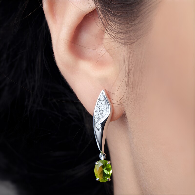 Peridot-Silberohrringe (de Melo)