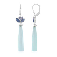 Zilveren oorbellen met Aqua Chalcedonen (KM by Juwelo)