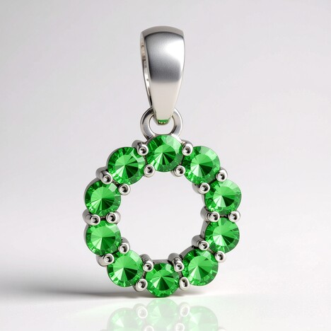 Ciondolo in argento con Tsavorite AAA del Kenia