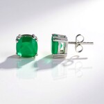 Orecchini in argento con Onice Verde