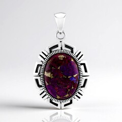Ciondolo in argento con Turchese Mohave Kingman Viola con Rame (Faszination Türkis)