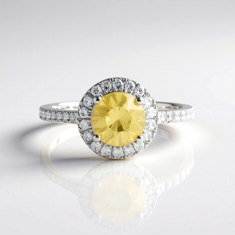 Anello in argento con Zircone Giallo