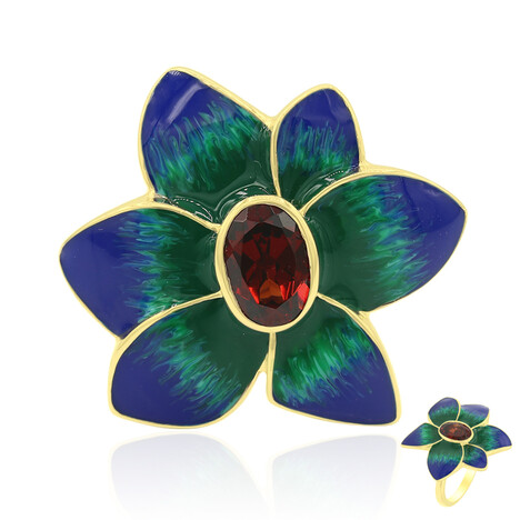 Anillo en plata con Granate de Mozambique