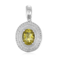 Pendentif en argent et Quartz olive